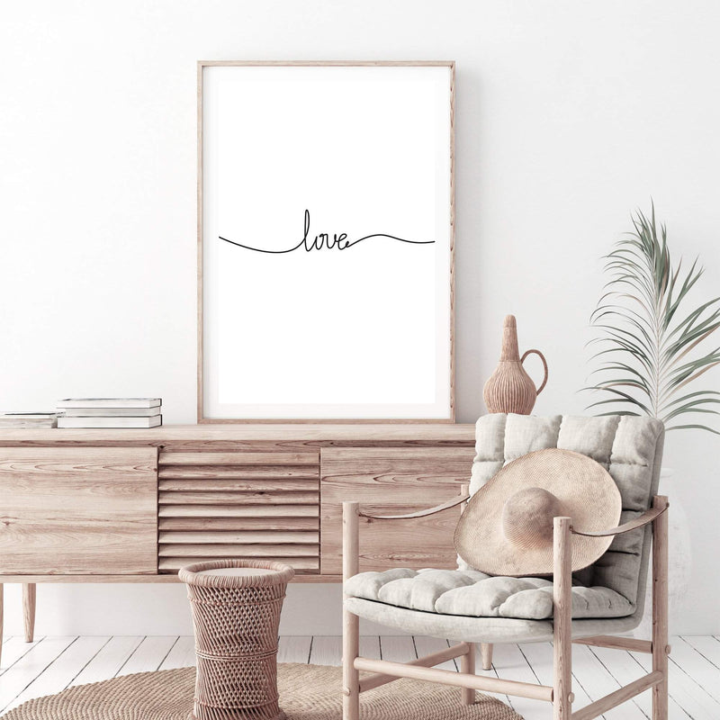 Love Line-The Paper Tree-black & white,black and white,boho,hamptons,love,monochrome,neutral,portrait,premium art print,quote,text,typography,wall art,Wall_Art,Wall_Art_Prints