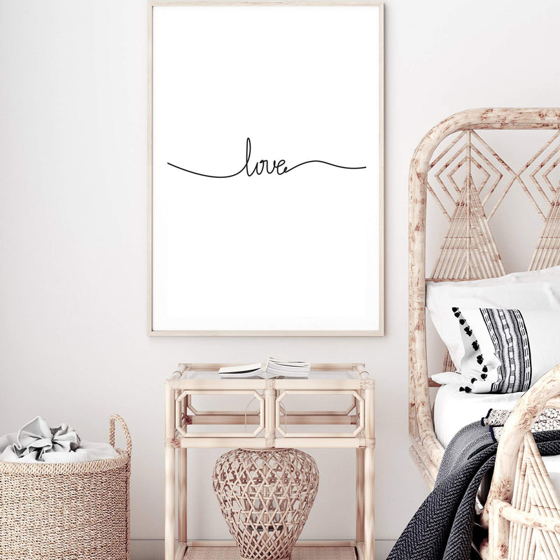 Love Line-The Paper Tree-black & white,black and white,boho,hamptons,love,monochrome,neutral,portrait,premium art print,quote,text,typography,wall art,Wall_Art,Wall_Art_Prints