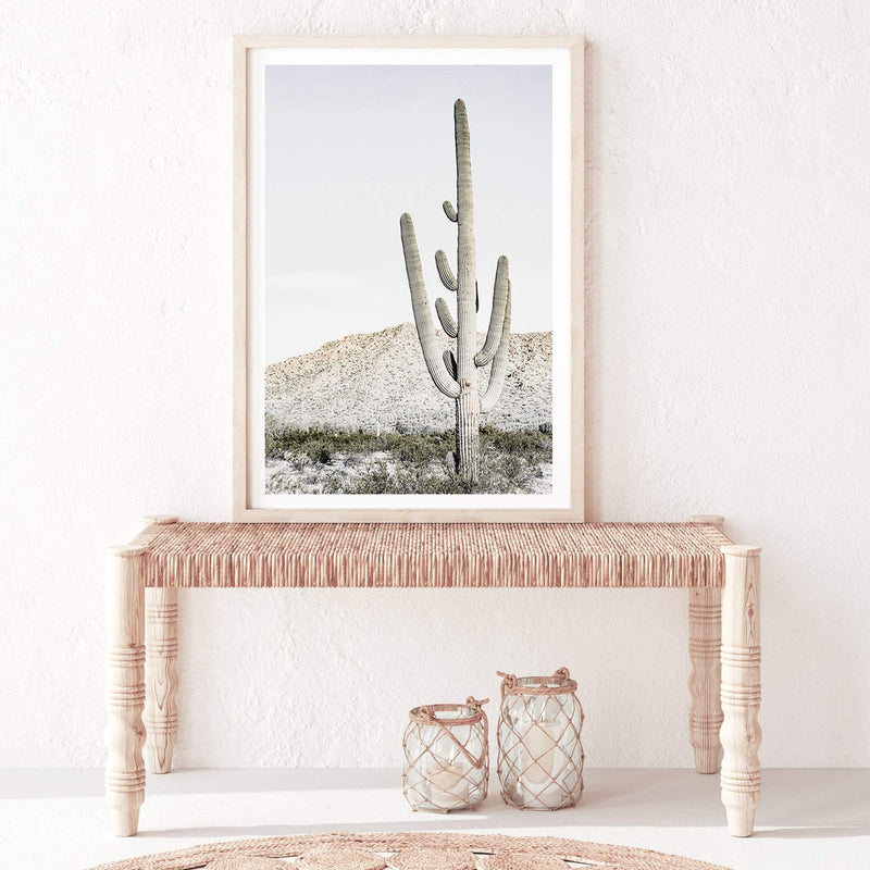 Desert Cactus-The Paper Tree-bohemian,boho,botanical,CACTUS,california,californian desert,desert,desert tree,muted tone,nature,neutral,portrait,premium art print,sand,wall art,Wall_Art,Wall_Art_Prints