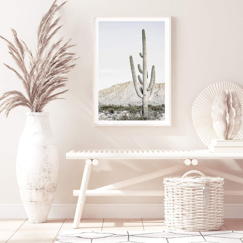 Desert Cactus-The Paper Tree-bohemian,boho,botanical,CACTUS,california,californian desert,desert,desert tree,muted tone,nature,neutral,portrait,premium art print,sand,wall art,Wall_Art,Wall_Art_Prints