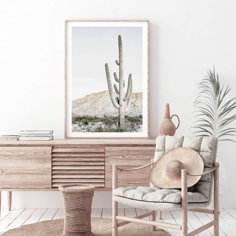 Desert Cactus-The Paper Tree-bohemian,boho,botanical,CACTUS,california,californian desert,desert,desert tree,muted tone,nature,neutral,portrait,premium art print,sand,wall art,Wall_Art,Wall_Art_Prints