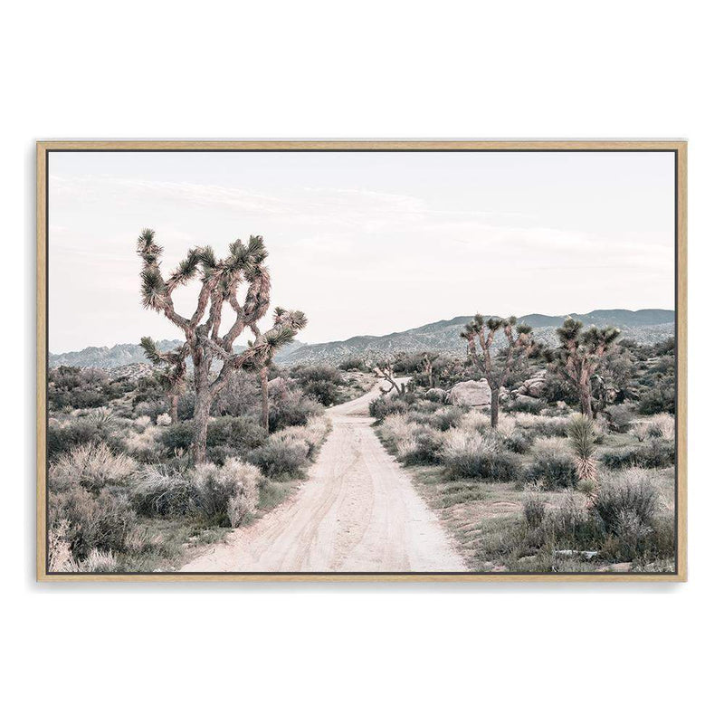 Joshua Tree-The Paper Tree-bohemian,boho,botanical,california,californian desert,desert,desert palm,desert path,desert road,desert tree,dirt road,joshua tree,landscape,muted tone,nature,neutral,premium art print,sand,wall art,Wall_Art,Wall_Art_Prints