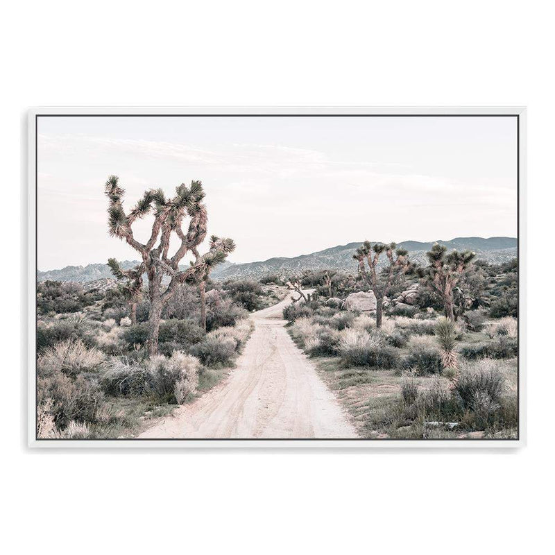 Joshua Tree-The Paper Tree-bohemian,boho,botanical,california,californian desert,desert,desert palm,desert path,desert road,desert tree,dirt road,joshua tree,landscape,muted tone,nature,neutral,premium art print,sand,wall art,Wall_Art,Wall_Art_Prints