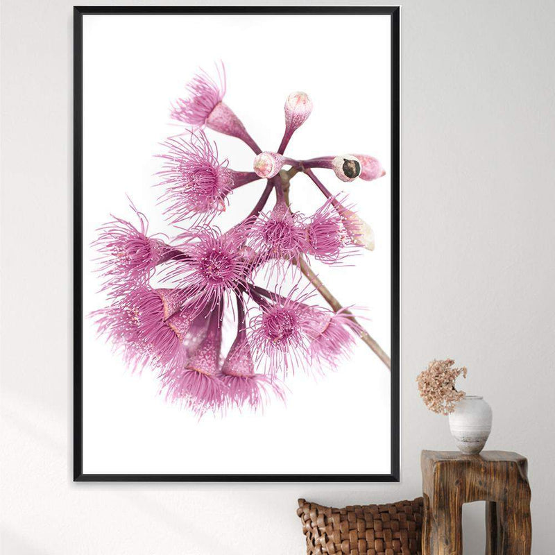 Native Gum Wildflower III-The Paper Tree-australian native,floral,flower,flowers,gum leaves,gum tree,native flowers,portrait,premium art print,purple,wall art,Wall_Art,Wall_Art_Prints,wild flowers