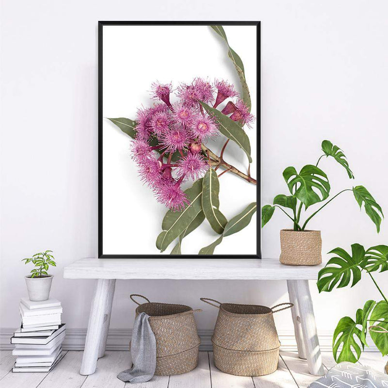 Native Gum Wildflower-The Paper Tree-australian native,floral,flower,flowers,gum leaves,gum tree,native flowers,portrait,premium art print,purple,wall art,Wall_Art,Wall_Art_Prints,wild flowers