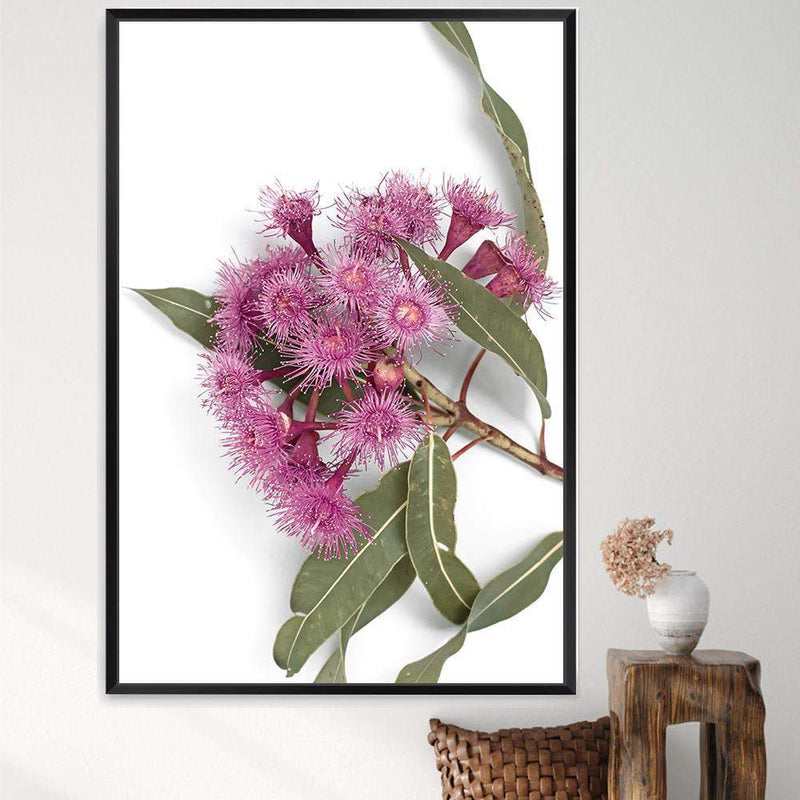 Native Gum Wildflower-The Paper Tree-australian native,floral,flower,flowers,gum leaves,gum tree,native flowers,portrait,premium art print,purple,wall art,Wall_Art,Wall_Art_Prints,wild flowers