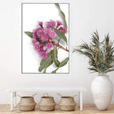 Native Gum Wildflower-The Paper Tree-australian native,floral,flower,flowers,gum leaves,gum tree,native flowers,portrait,premium art print,purple,wall art,Wall_Art,Wall_Art_Prints,wild flowers