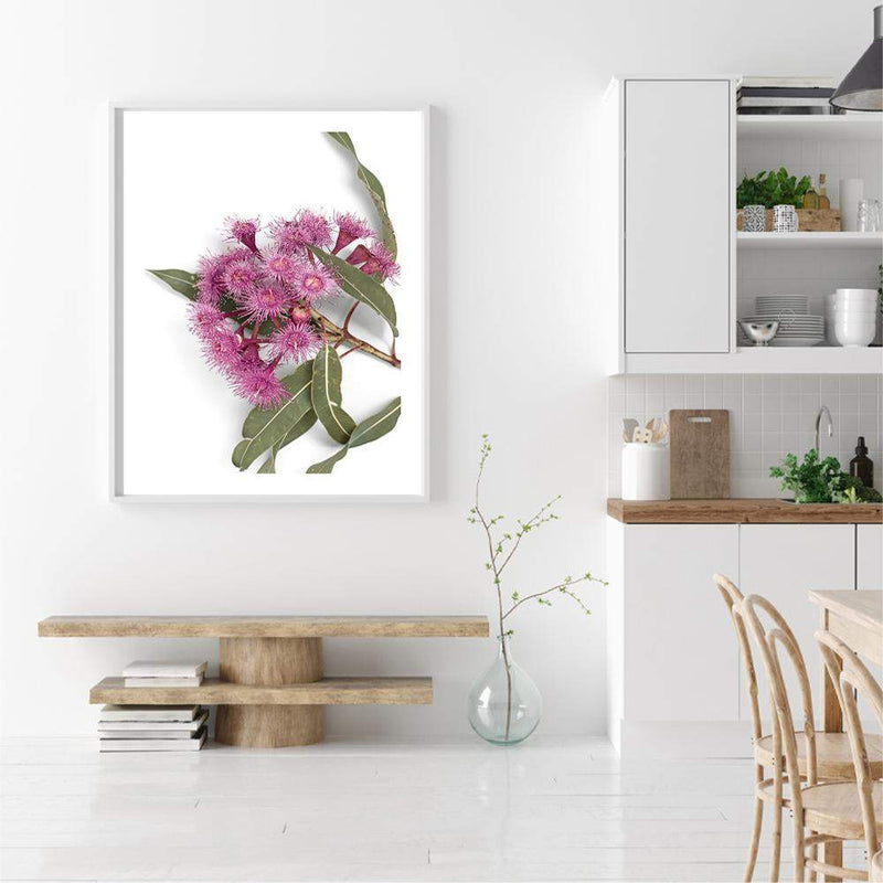 Native Gum Wildflower-The Paper Tree-australian native,floral,flower,flowers,gum leaves,gum tree,native flowers,portrait,premium art print,purple,wall art,Wall_Art,Wall_Art_Prints,wild flowers