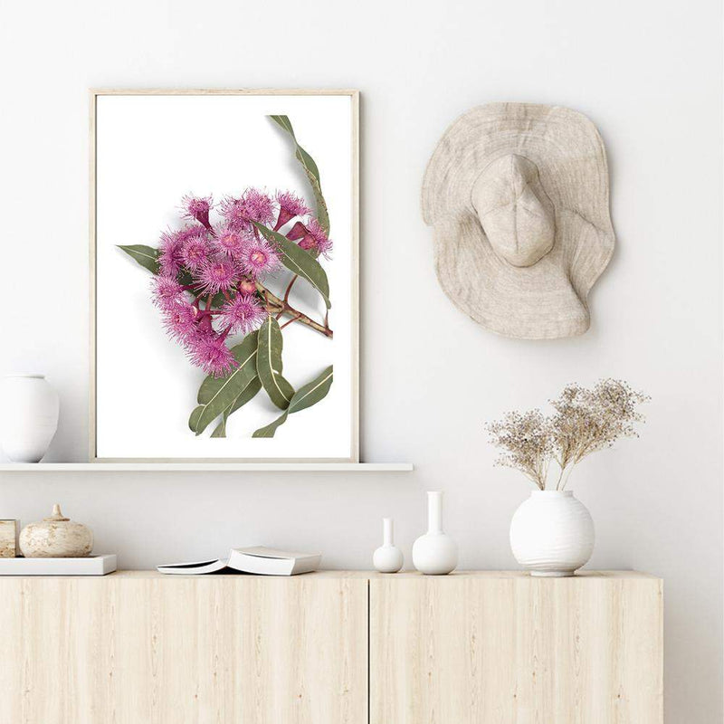 Native Gum Wildflower-The Paper Tree-australian native,floral,flower,flowers,gum leaves,gum tree,native flowers,portrait,premium art print,purple,wall art,Wall_Art,Wall_Art_Prints,wild flowers