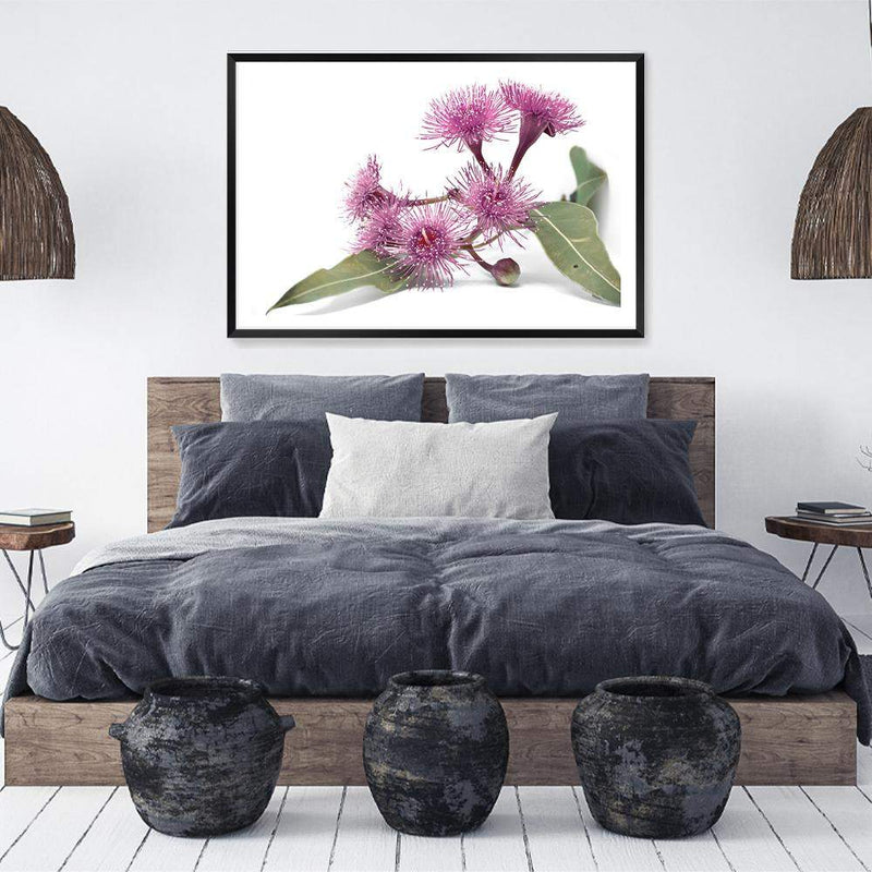 Native Gum Wildflower II-The Paper Tree-australian native,floral,flower,flowers,gum leaves,gum tree,native flowers,portrait,premium art print,purple,wall art,Wall_Art,Wall_Art_Prints,wild flowers