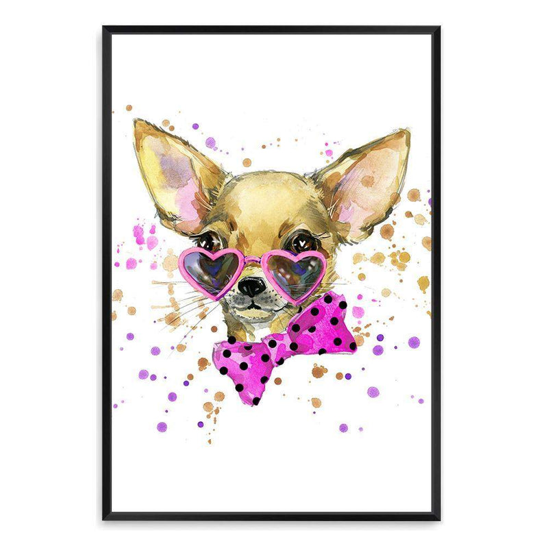 Watercolour Princess Pooches II-The Paper Tree-animal,Artwork,Chihuahua,dog,kids room,kids wall art,nursery,pink,pooch,portrait,premium art print,wall art,Wall_Art,Wall_Art_Prints,watercolor,Watercolour,watercolour art print,watercolour artwork,Watercolour_Animals,yellow