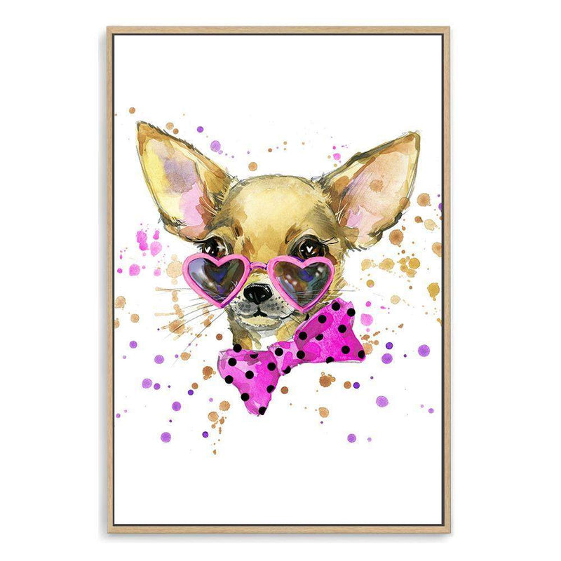 Watercolour Princess Pooches II-The Paper Tree-animal,Artwork,Chihuahua,dog,kids room,kids wall art,nursery,pink,pooch,portrait,premium art print,wall art,Wall_Art,Wall_Art_Prints,watercolor,Watercolour,watercolour art print,watercolour artwork,Watercolour_Animals,yellow