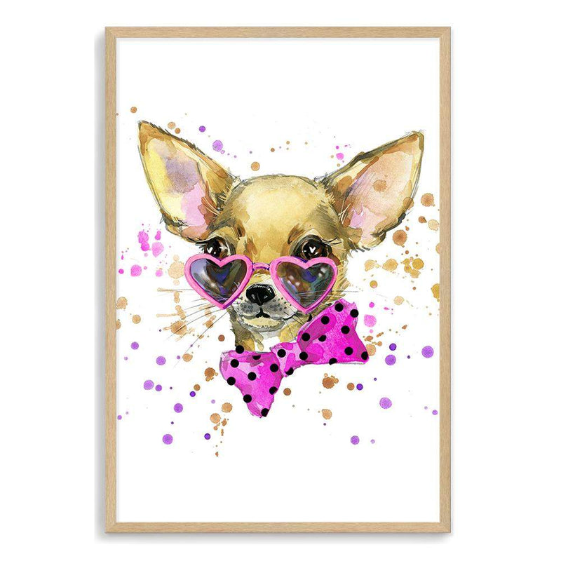 Watercolour Princess Pooches II-The Paper Tree-animal,Artwork,Chihuahua,dog,kids room,kids wall art,nursery,pink,pooch,portrait,premium art print,wall art,Wall_Art,Wall_Art_Prints,watercolor,Watercolour,watercolour art print,watercolour artwork,Watercolour_Animals,yellow