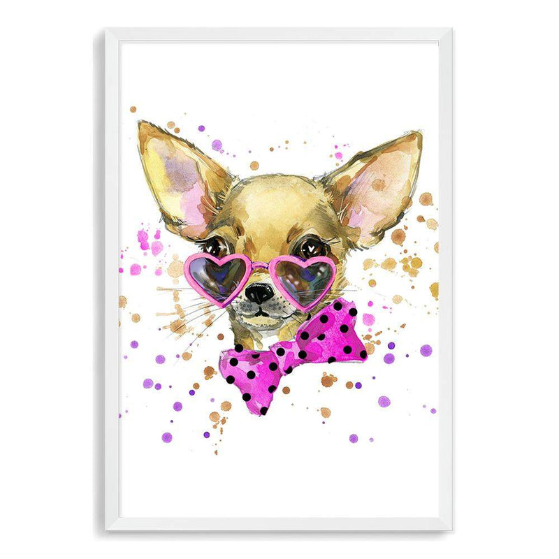 Watercolour Princess Pooches II-The Paper Tree-animal,Artwork,Chihuahua,dog,kids room,kids wall art,nursery,pink,pooch,portrait,premium art print,wall art,Wall_Art,Wall_Art_Prints,watercolor,Watercolour,watercolour art print,watercolour artwork,Watercolour_Animals,yellow