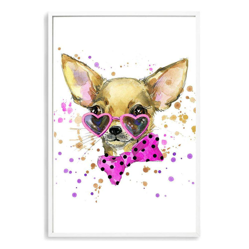 Watercolour Princess Pooches II-The Paper Tree-animal,Artwork,Chihuahua,dog,kids room,kids wall art,nursery,pink,pooch,portrait,premium art print,wall art,Wall_Art,Wall_Art_Prints,watercolor,Watercolour,watercolour art print,watercolour artwork,Watercolour_Animals,yellow