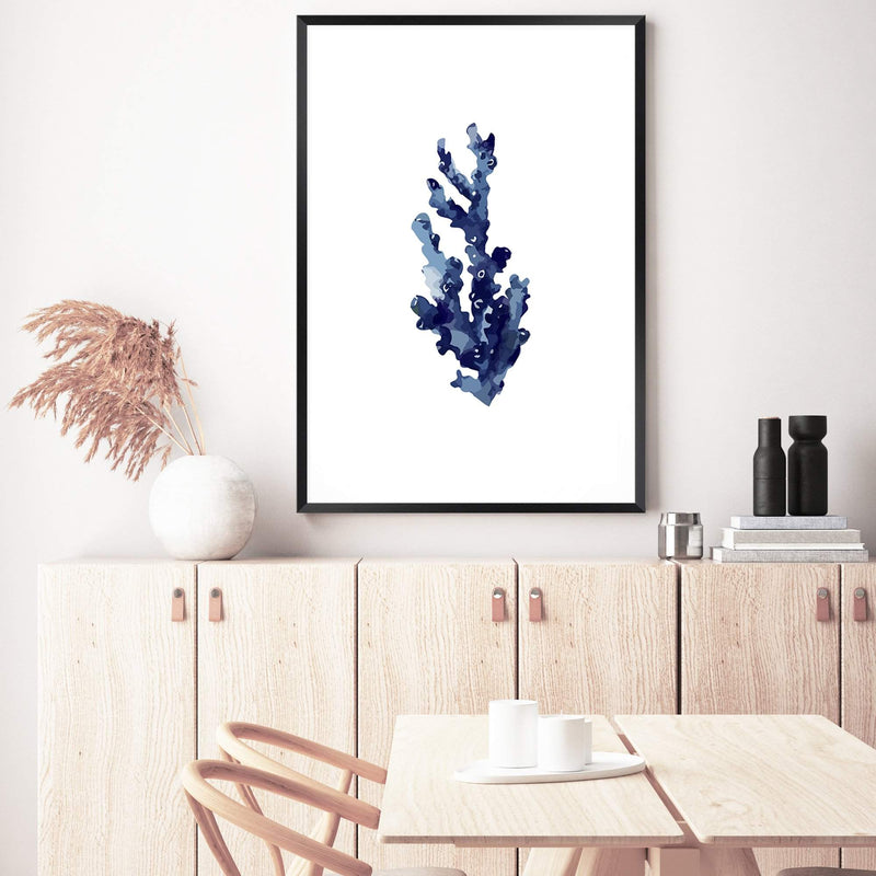 Navy Blue Coral | Hamptons-The Paper Tree-Art_Prints,Artwork,BEACH,blue,blue coral,coastal,COASTAL ART,coral,Designer,HAMPTONS,navy,portrait,premium art print,wall art,Wall_Art,Wall_Art_Prints