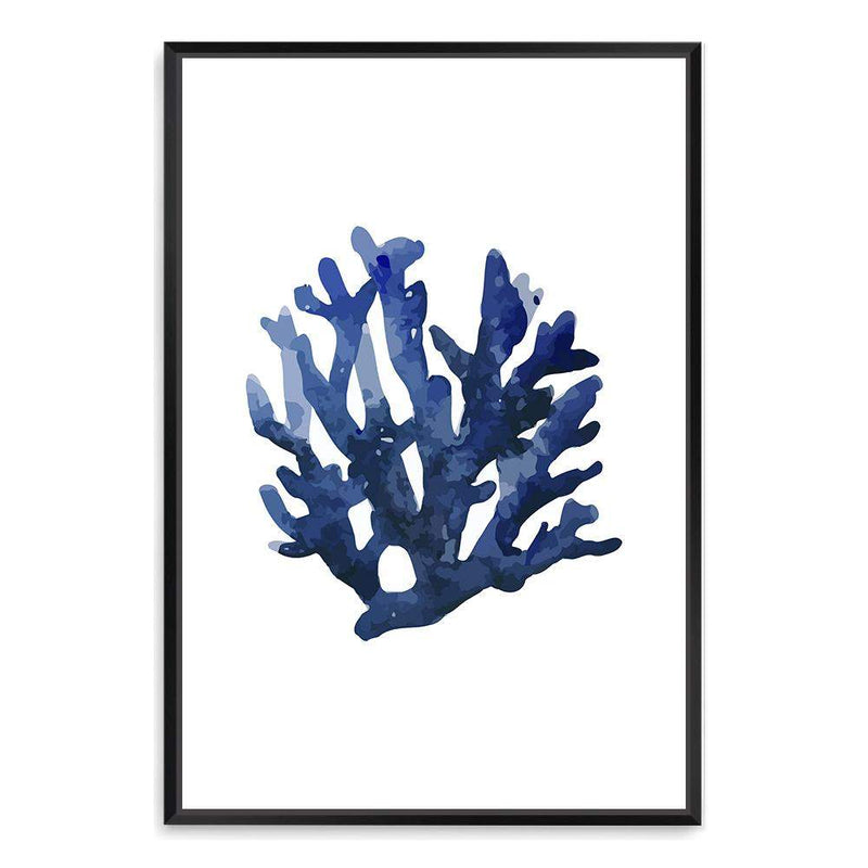 Navy Blue Coral II | Hamptons-The Paper Tree-Art_Prints,Artwork,BEACH,blue,blue coral,coastal,COASTAL ART,coral,Designer,HAMPTONS,navy,portrait,premium art print,wall art,Wall_Art,Wall_Art_Prints