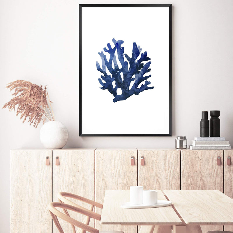 Navy Blue Coral II | Hamptons-The Paper Tree-Art_Prints,Artwork,BEACH,blue,blue coral,coastal,COASTAL ART,coral,Designer,HAMPTONS,navy,portrait,premium art print,wall art,Wall_Art,Wall_Art_Prints