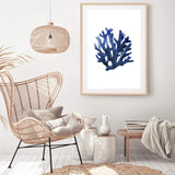 Navy Blue Coral II | Hamptons-The Paper Tree-Art_Prints,Artwork,BEACH,blue,blue coral,coastal,COASTAL ART,coral,Designer,HAMPTONS,navy,portrait,premium art print,wall art,Wall_Art,Wall_Art_Prints