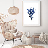 Navy Blue Coral III | Hamptons-The Paper Tree-Art_Prints,Artwork,BEACH,blue,blue coral,coastal,COASTAL ART,coral,Designer,HAMPTONS,navy,portrait,premium art print,wall art,Wall_Art,Wall_Art_Prints