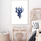 Navy Blue Coral III | Hamptons-The Paper Tree-Art_Prints,Artwork,BEACH,blue,blue coral,coastal,COASTAL ART,coral,Designer,HAMPTONS,navy,portrait,premium art print,wall art,Wall_Art,Wall_Art_Prints