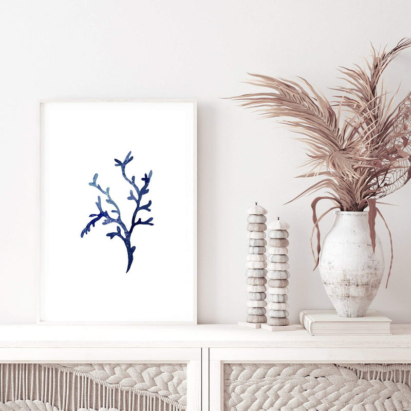 Navy Blue Coral IIIIII | Hamptons-The Paper Tree-Art_Prints,Artwork,BEACH,blue,blue coral,coastal,COASTAL ART,coral,Designer,HAMPTONS,navy,portrait,premium art print,wall art,Wall_Art,Wall_Art_Prints