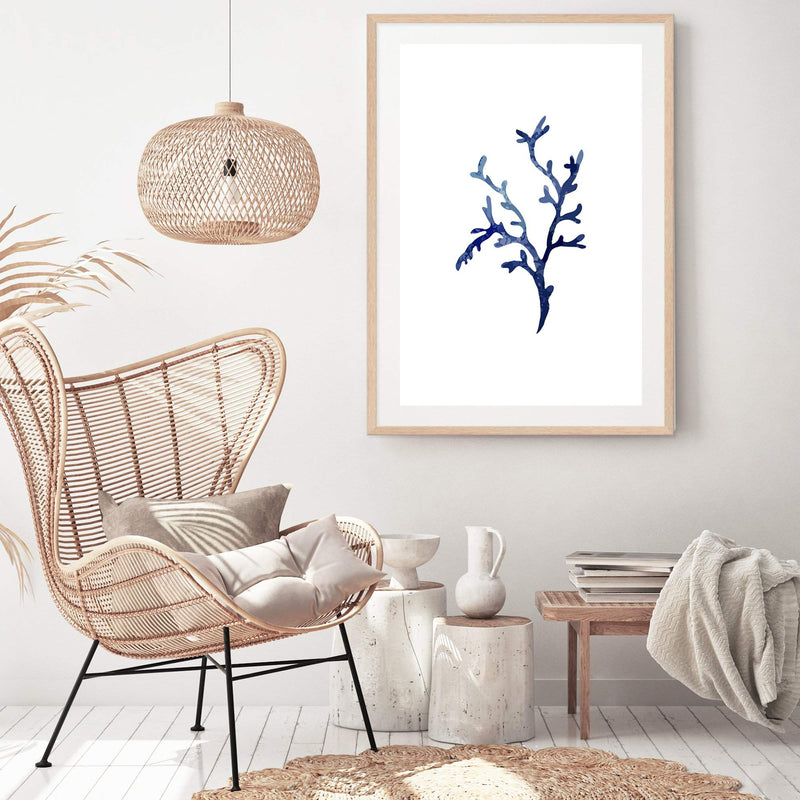 Navy Blue Coral IIIIII | Hamptons-The Paper Tree-Art_Prints,Artwork,BEACH,blue,blue coral,coastal,COASTAL ART,coral,Designer,HAMPTONS,navy,portrait,premium art print,wall art,Wall_Art,Wall_Art_Prints