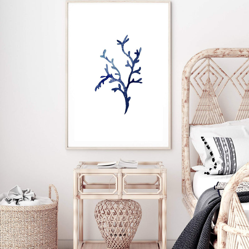 Navy Blue Coral IIIIII | Hamptons-The Paper Tree-Art_Prints,Artwork,BEACH,blue,blue coral,coastal,COASTAL ART,coral,Designer,HAMPTONS,navy,portrait,premium art print,wall art,Wall_Art,Wall_Art_Prints