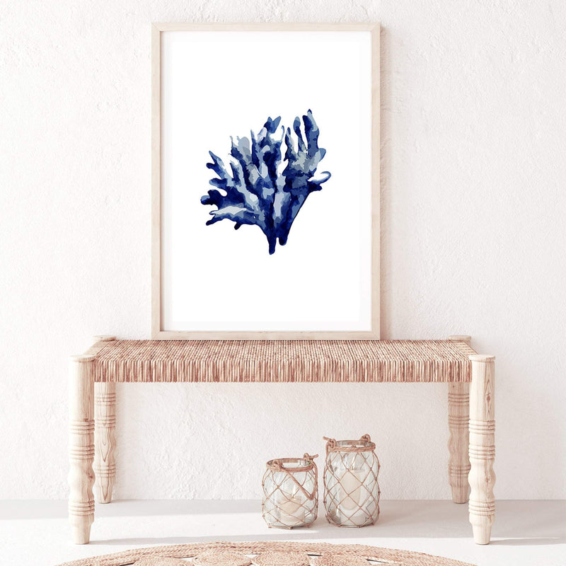 Navy Blue Coral IIII | Hamptons-The Paper Tree-Art_Prints,Artwork,BEACH,blue,blue coral,coastal,COASTAL ART,coral,Designer,HAMPTONS,navy,portrait,premium art print,wall art,Wall_Art,Wall_Art_Prints