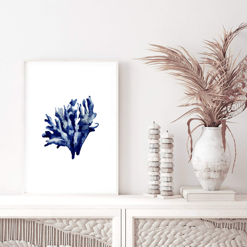 Navy Blue Coral IIII | Hamptons-The Paper Tree-Art_Prints,Artwork,BEACH,blue,blue coral,coastal,COASTAL ART,coral,Designer,HAMPTONS,navy,portrait,premium art print,wall art,Wall_Art,Wall_Art_Prints