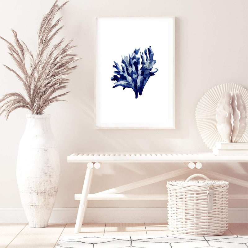 Navy Blue Coral IIII | Hamptons-The Paper Tree-Art_Prints,Artwork,BEACH,blue,blue coral,coastal,COASTAL ART,coral,Designer,HAMPTONS,navy,portrait,premium art print,wall art,Wall_Art,Wall_Art_Prints