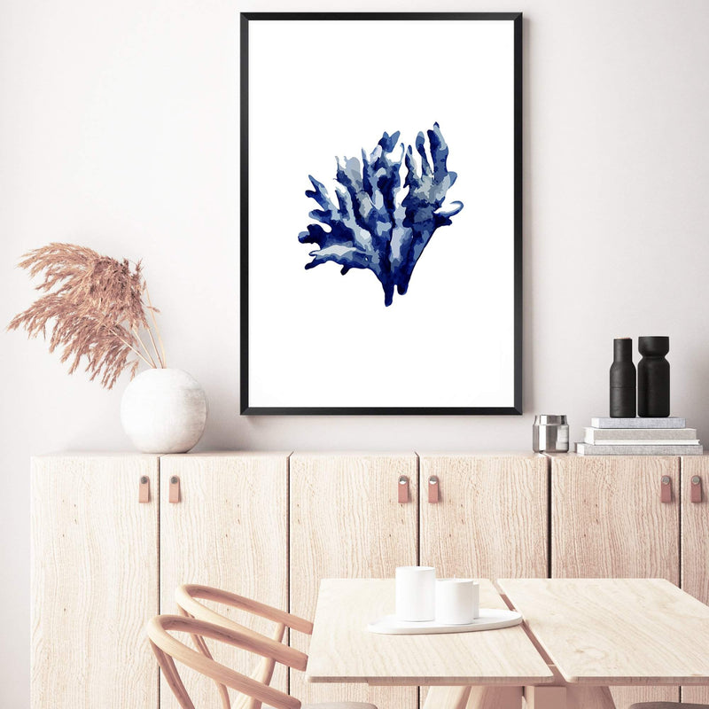 Navy Blue Coral IIII | Hamptons-The Paper Tree-Art_Prints,Artwork,BEACH,blue,blue coral,coastal,COASTAL ART,coral,Designer,HAMPTONS,navy,portrait,premium art print,wall art,Wall_Art,Wall_Art_Prints