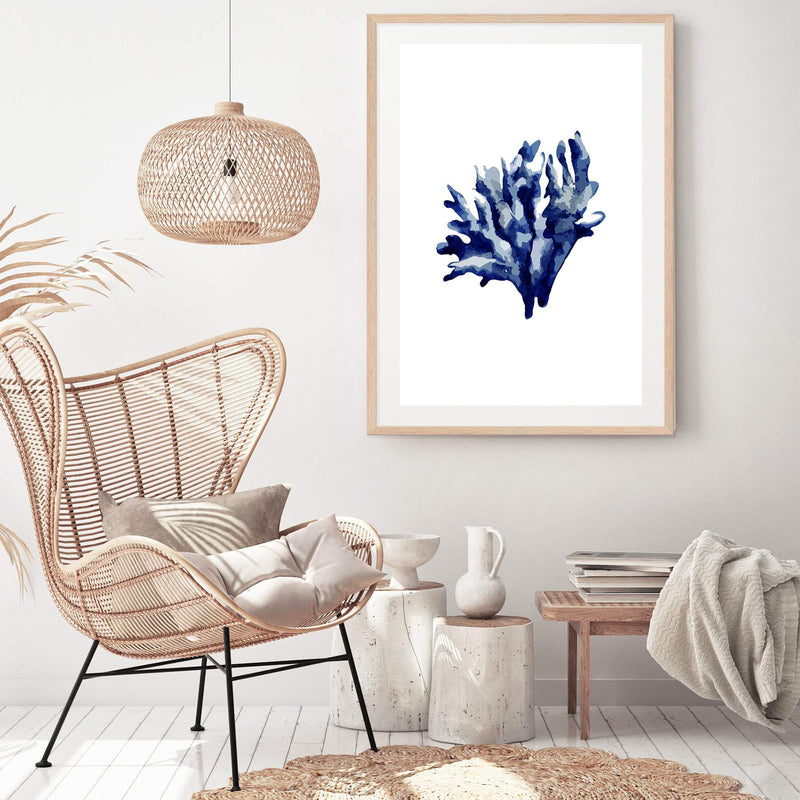 Navy Blue Coral IIII | Hamptons-The Paper Tree-Art_Prints,Artwork,BEACH,blue,blue coral,coastal,COASTAL ART,coral,Designer,HAMPTONS,navy,portrait,premium art print,wall art,Wall_Art,Wall_Art_Prints