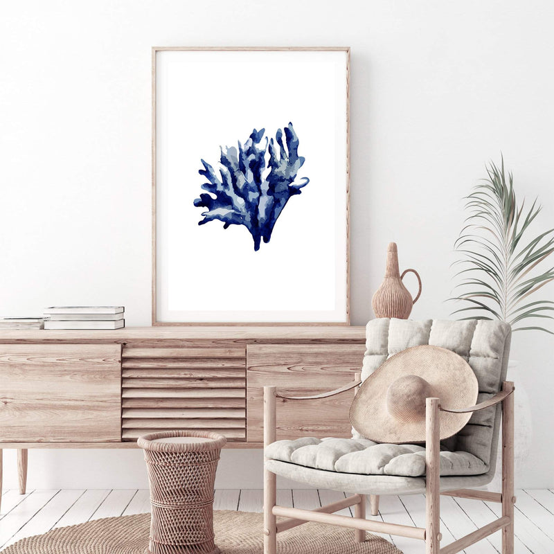 Navy Blue Coral IIII | Hamptons-The Paper Tree-Art_Prints,Artwork,BEACH,blue,blue coral,coastal,COASTAL ART,coral,Designer,HAMPTONS,navy,portrait,premium art print,wall art,Wall_Art,Wall_Art_Prints