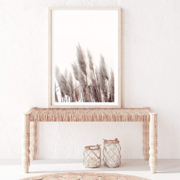 Pampas Grass II-The Paper Tree-beach,beige,boho,botanical,coastal,grass,hamptons,landscape,muted tone,nature,neutral,pampas,pampas grass,premium art print,tall grass,wall art,Wall_Art,Wall_Art_Prints,white