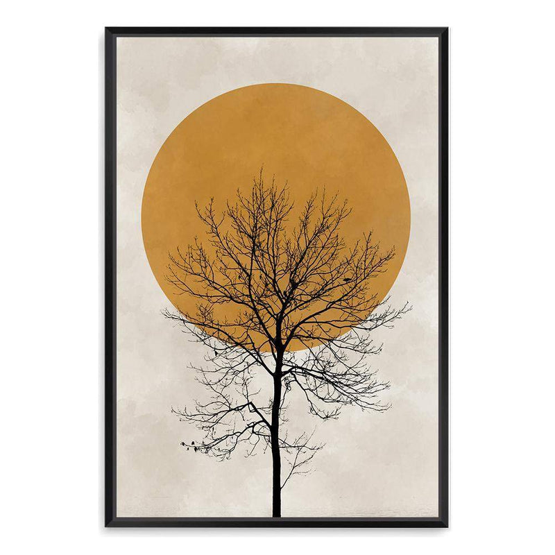 Autumn Sun-The Paper Tree-abstract,autumn,boho,modern,neutral,organic shape,portrait,premium art print,shape,silhouette,tree,wall art,Wall_Art,Wall_Art_Prints,winter,yellow