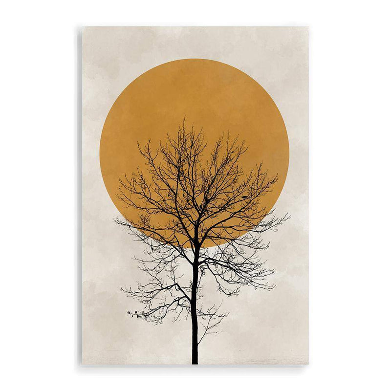 Autumn Sun-The Paper Tree-abstract,autumn,boho,modern,neutral,organic shape,portrait,premium art print,shape,silhouette,tree,wall art,Wall_Art,Wall_Art_Prints,winter,yellow