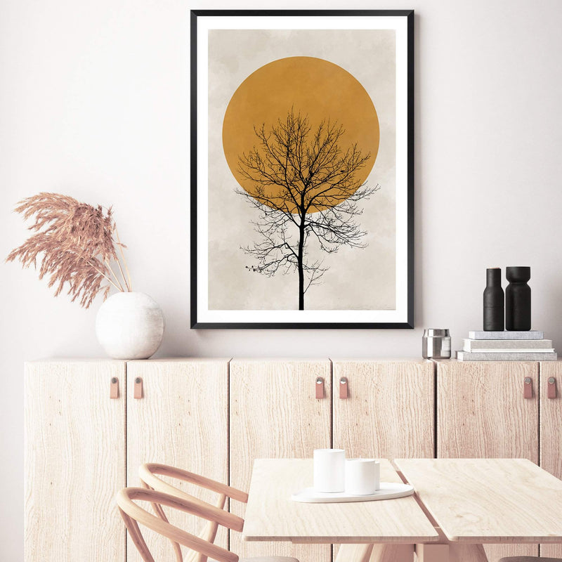 Autumn Sun-The Paper Tree-abstract,autumn,boho,modern,neutral,organic shape,portrait,premium art print,shape,silhouette,tree,wall art,Wall_Art,Wall_Art_Prints,winter,yellow