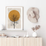 Autumn Sun-The Paper Tree-abstract,autumn,boho,modern,neutral,organic shape,portrait,premium art print,shape,silhouette,tree,wall art,Wall_Art,Wall_Art_Prints,winter,yellow