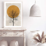 Autumn Sun-The Paper Tree-abstract,autumn,boho,modern,neutral,organic shape,portrait,premium art print,shape,silhouette,tree,wall art,Wall_Art,Wall_Art_Prints,winter,yellow