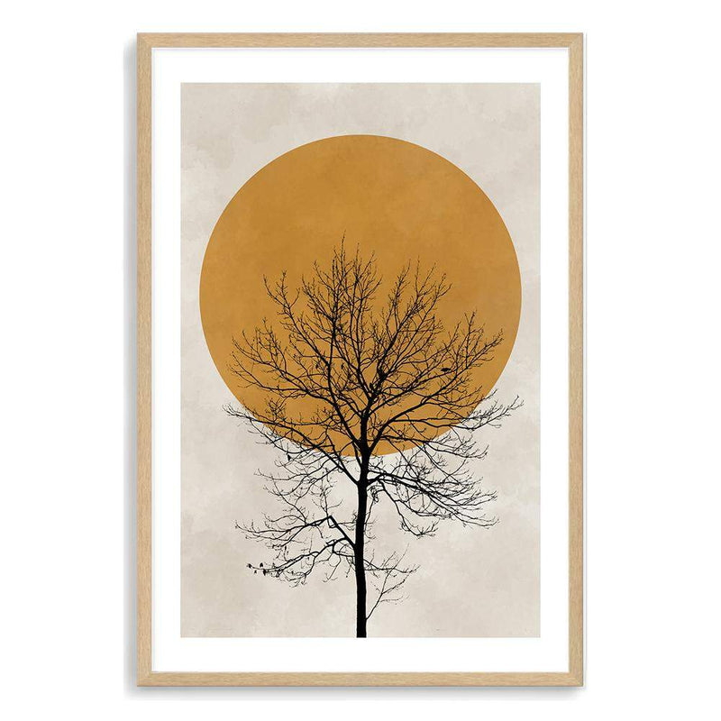 Autumn Sun-The Paper Tree-abstract,autumn,boho,modern,neutral,organic shape,portrait,premium art print,shape,silhouette,tree,wall art,Wall_Art,Wall_Art_Prints,winter,yellow