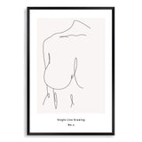 Single Line Drawing II-The Paper Tree-abstract,black & white,BLACK AND WHITE,boho,continuous line,curves,female,female figure,female form,figure,hamptons,line art,modern,monochrome,neutral,one line,organic shape,portrait,premium art print,shape,single line,wall art,Wall_Art,Wall_Art_Prints