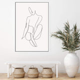 Single Line Drawing IIIII-The Paper Tree-abstract,black & white,BLACK AND WHITE,boho,continuous line,curves,female,female figure,female form,figure,hamptons,line art,modern,monochrome,neutral,one line,organic shape,portrait,premium art print,shape,single line,wall art,Wall_Art,Wall_Art_Prints