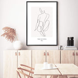 Single Line Drawing IIIII-The Paper Tree-abstract,black & white,BLACK AND WHITE,boho,continuous line,curves,female,female figure,female form,figure,hamptons,line art,modern,monochrome,neutral,one line,organic shape,portrait,premium art print,shape,single line,wall art,Wall_Art,Wall_Art_Prints