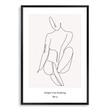 Single Line Drawing IIIII-The Paper Tree-abstract,black & white,BLACK AND WHITE,boho,continuous line,curves,female,female figure,female form,figure,hamptons,line art,modern,monochrome,neutral,one line,organic shape,portrait,premium art print,shape,single line,wall art,Wall_Art,Wall_Art_Prints