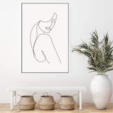 Single Line Drawing IIIIII-The Paper Tree-abstract,black & white,BLACK AND WHITE,boho,continuous line,curves,female,female figure,female form,figure,hamptons,line art,modern,monochrome,neutral,one line,organic shape,portrait,premium art print,shape,single line,wall art,Wall_Art,Wall_Art_Prints