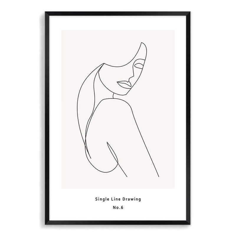 Single Line Drawing IIIIII-The Paper Tree-abstract,black & white,BLACK AND WHITE,boho,continuous line,curves,female,female figure,female form,figure,hamptons,line art,modern,monochrome,neutral,one line,organic shape,portrait,premium art print,shape,single line,wall art,Wall_Art,Wall_Art_Prints