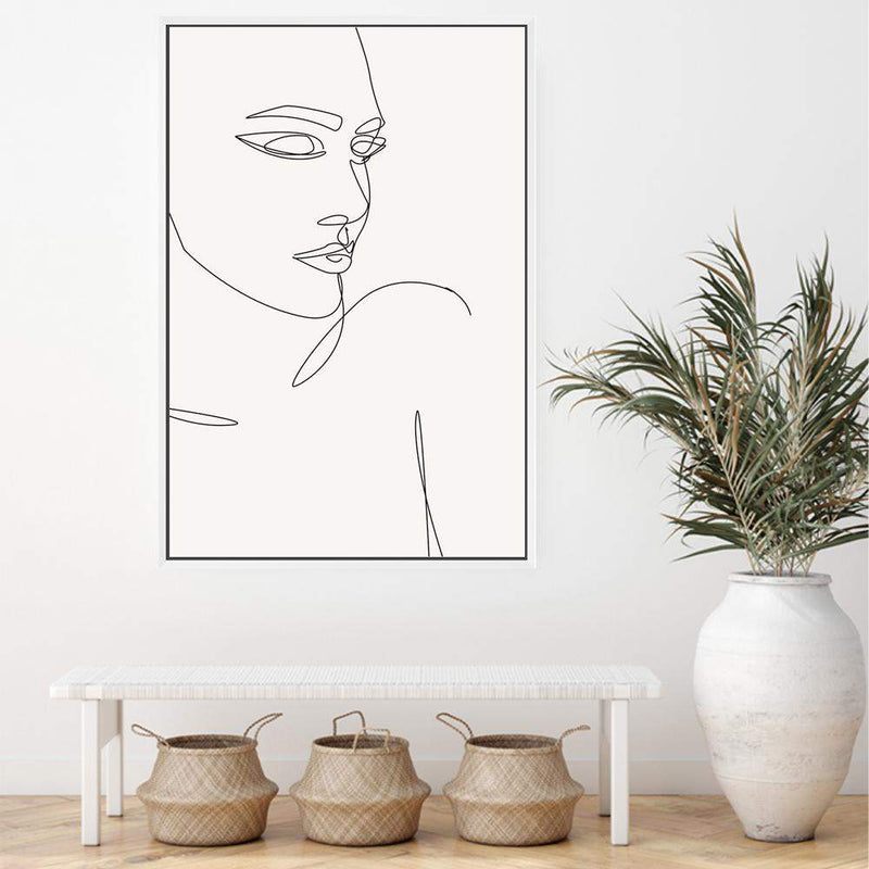 Single Line Drawing III-The Paper Tree-abstract,black & white,BLACK AND WHITE,boho,continuous line,curves,female,female figure,female form,figure,hamptons,line art,modern,monochrome,neutral,one line,organic shape,portrait,premium art print,shape,single line,wall art,Wall_Art,Wall_Art_Prints