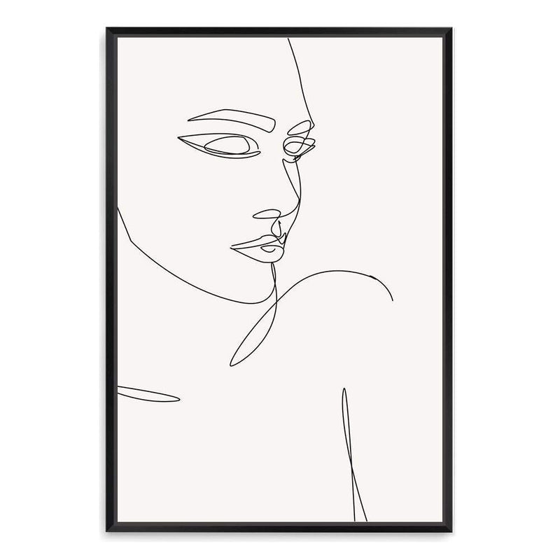 Single Line Drawing III-The Paper Tree-abstract,black & white,BLACK AND WHITE,boho,continuous line,curves,female,female figure,female form,figure,hamptons,line art,modern,monochrome,neutral,one line,organic shape,portrait,premium art print,shape,single line,wall art,Wall_Art,Wall_Art_Prints