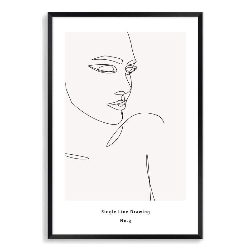 Single Line Drawing III-The Paper Tree-abstract,black & white,BLACK AND WHITE,boho,continuous line,curves,female,female figure,female form,figure,hamptons,line art,modern,monochrome,neutral,one line,organic shape,portrait,premium art print,shape,single line,wall art,Wall_Art,Wall_Art_Prints